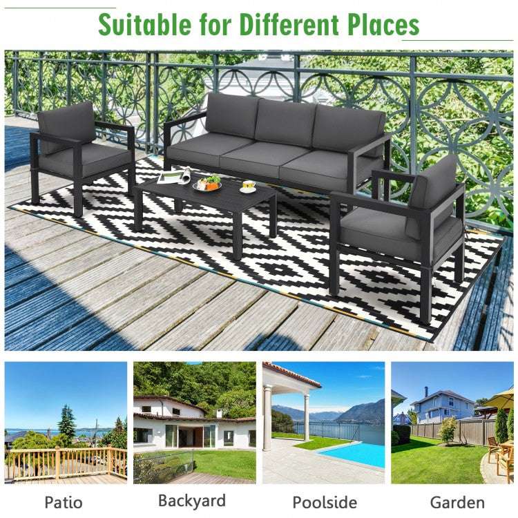 Costway 4 Pieces Outdoor Furniture Set for Backyard and Poolside - Majic Backyard