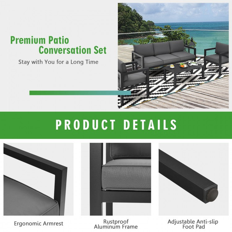 Costway 4 Pieces Outdoor Furniture Set for Backyard and Poolside - Majic Backyard