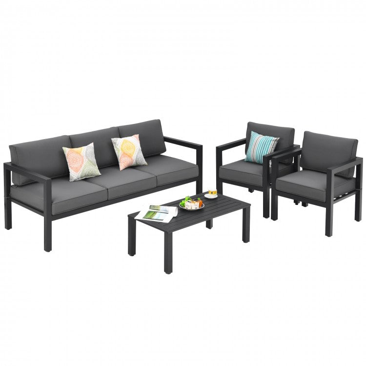 Costway 4 Pieces Outdoor Furniture Set for Backyard and Poolside - Majic Backyard