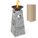 Costway 48 Inch Propane Fire Bowl Column with Lava Rocks and PVC Cover - Majic Backyard