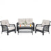 Costway 4 Pieces Patio Wicker Furniture Set with Coffee Table and Cushions - Majic Backyard