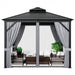 Costway 10 x 10 Feet Double-Top Hardtop Gazebo with Galvanized Steel Roof - Majic Backyard