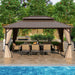 Costway 16' x 12' Hardtop Gazebo Outdoor for Patio Garden Deck Lawn Backyard Party Tent - Majic Backyard
