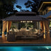 Costway 16' x 12' Hardtop Gazebo Aluminum Frame Permanent Pavilion with Curtains and Netting - Majic Backyard