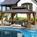 Costway 16' x 12' Hardtop Gazebo Aluminum Frame Permanent Pavilion with Curtains and Netting - Majic Backyard
