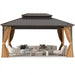 Costway 16' x 12' Hardtop Gazebo Aluminum Frame Permanent Pavilion with Curtains and Netting - Majic Backyard