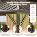 Costway 16' x 12' Hardtop Gazebo Aluminum Frame Permanent Pavilion with Curtains and Netting - Majic Backyard
