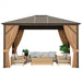 Costway 12 x10 Feet Outdoor Hardtop Gazebo with Galvanized Steel Top and Netting - Majic Backyard