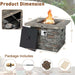 Costway 34.5 Inch Square Propane Gas Fire Pit Table with Lava Rock and PVC Cover - Majic Backyard