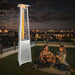 Costway 42,000 BTU Stainless Steel Pyramid Patio Heater With Wheels - Majic Backyard