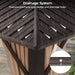 Costway 12 x 12 Feet Double-Roof Patio Hardtop Gazebo with Galvanized Steel Roof Netting and Curtains - Majic Backyard