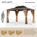 Costway 10 x 13 Feet Double-Roof Patio Hardtop Gazebo with Galvanized Steel Roof Netting and Curtains - Majic Backyard