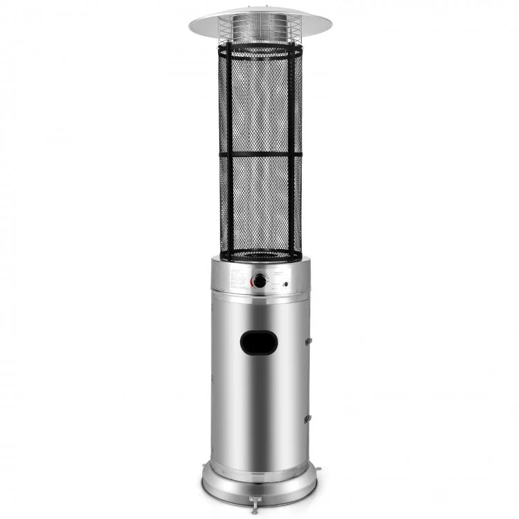 Costway 40000 BTU Stainless Steel Round Glass Tube Patio Heaters - Majic Backyard