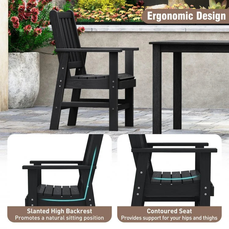 Costway 7 Pieces Patio Dining Set Outdoor HDPE Weather Resistant Table and Chairs Set - Majic Backyard