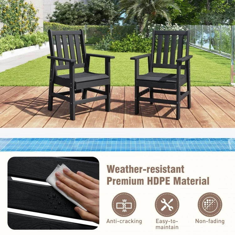 Costway 7 Pieces Patio Dining Set Outdoor HDPE Weather Resistant Table and Chairs Set - Majic Backyard