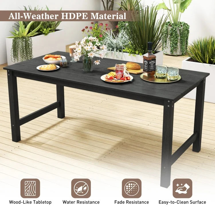 Costway 7 Pieces Patio Dining Set Outdoor HDPE Weather Resistant Table and Chairs Set - Majic Backyard