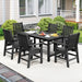 Costway 7 Pieces Patio Dining Set Outdoor HDPE Weather Resistant Table and Chairs Set - Majic Backyard