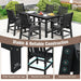Costway 7 Pieces Patio Dining Set Outdoor HDPE Weather Resistant Table and Chairs Set - Majic Backyard