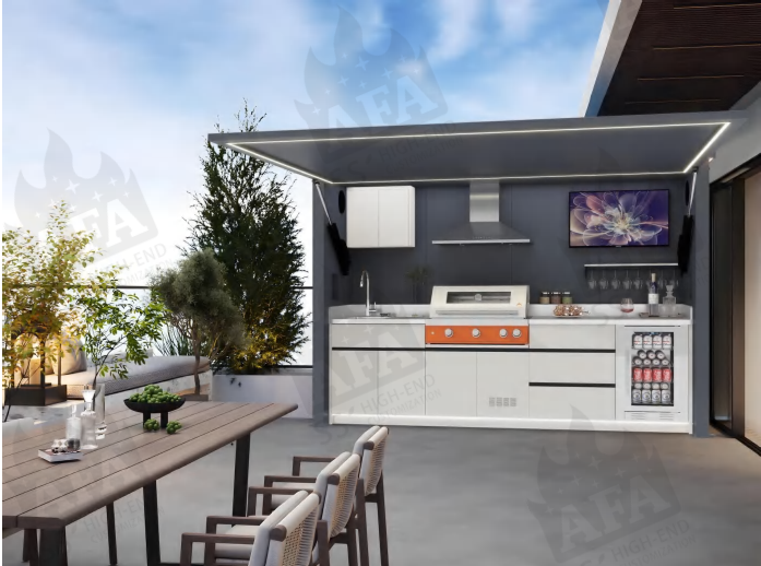 AFA A-Max Luxury Lift-Up Outdoor Kitchen Pod | 304 Stainless Steel BBQ Station