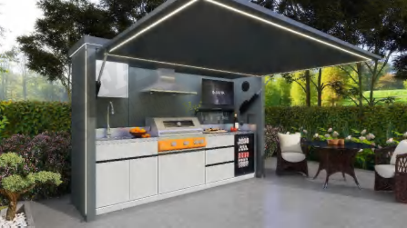 AFA A-Max Luxury Lift-Up Outdoor Kitchen Pod | 304 Stainless Steel BBQ Station