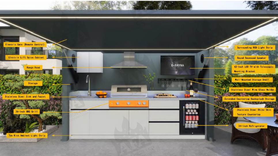 AFA A-Max Luxury Lift-Up Outdoor Kitchen Pod | 304 Stainless Steel BBQ Station