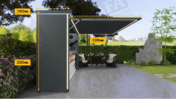 AFA A-Max Luxury Lift-Up Outdoor Kitchen Pod | 304 Stainless Steel BBQ Station