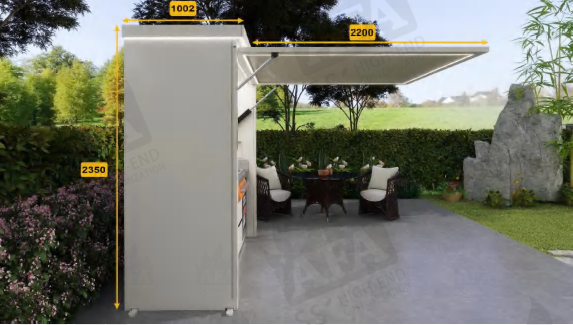 AFA A-Mini Luxury Lift-Up Outdoor Kitchen Pod | 304 Stainless Steel BBQ Station
