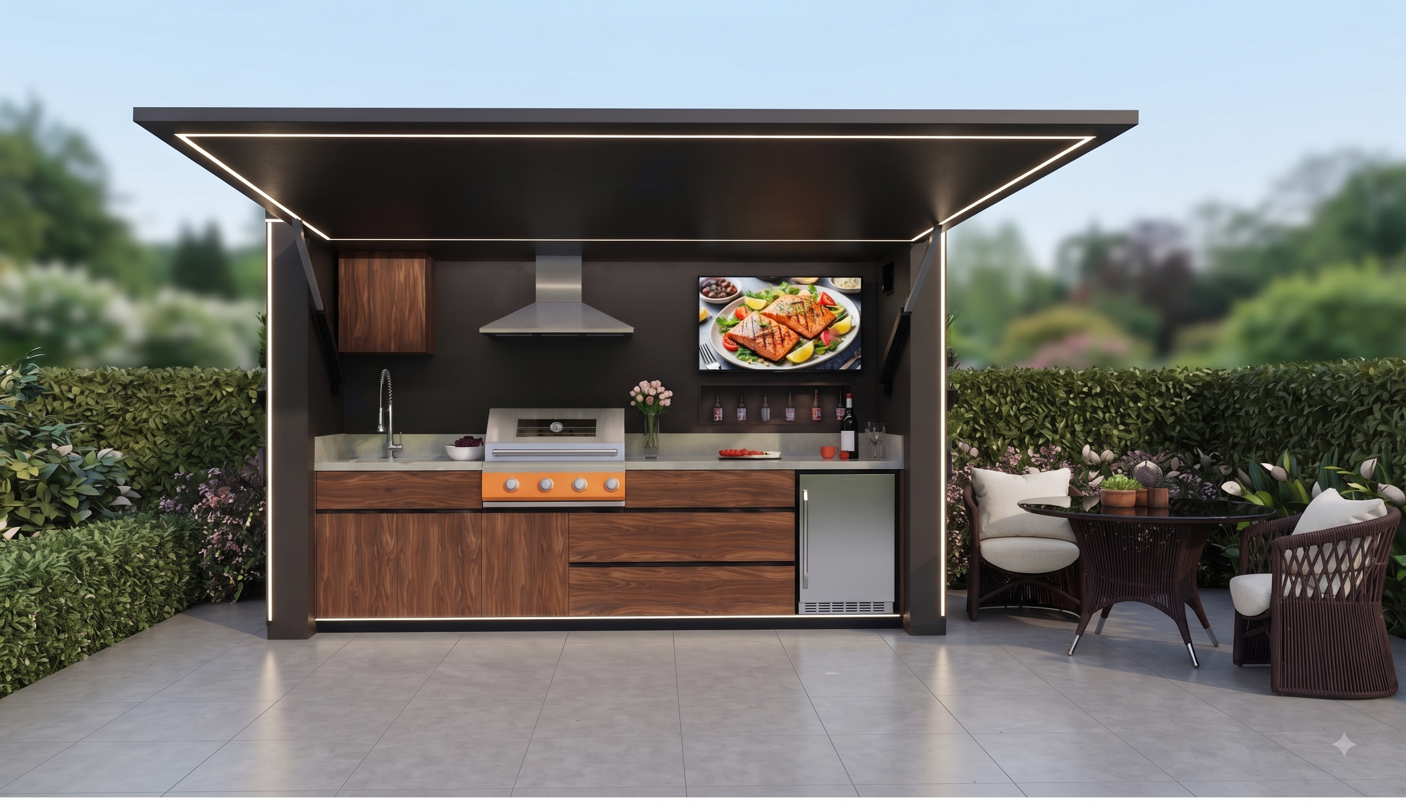 AFA A-Ultra Luxury Lift-Up Outdoor Kitchen Pod | 304 Stainless Steel BBQ Station