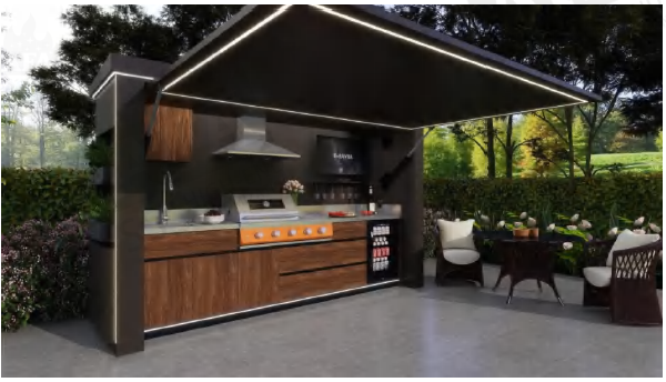 AFA A-Ultra Luxury Lift-Up Outdoor Kitchen Pod | 304 Stainless Steel BBQ Station