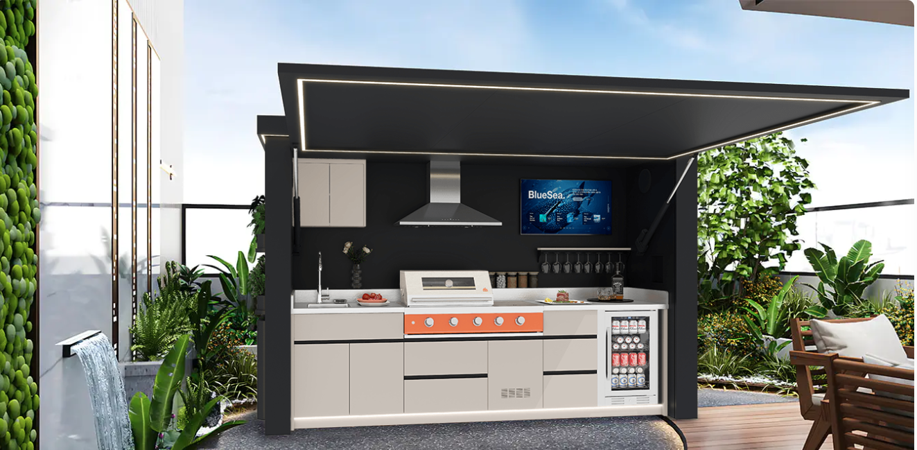 AFA A-Ultra Luxury Lift-Up Outdoor Kitchen Pod | 304 Stainless Steel BBQ Station