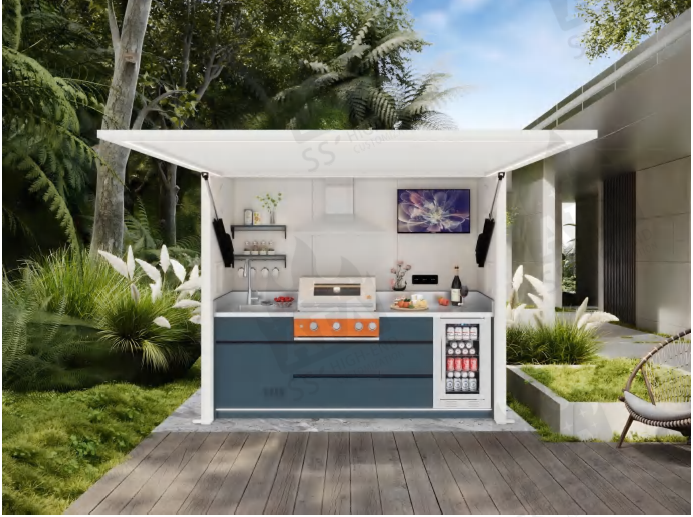 AFA A-Plus Luxury Lift-Up Outdoor Kitchen Pod | 304 Stainless Steel BBQ Station
