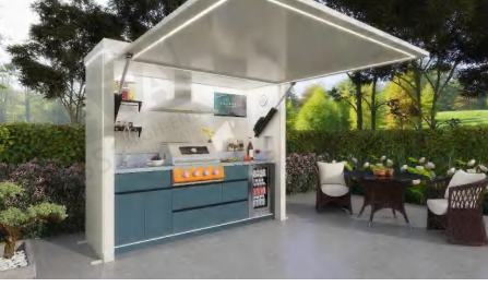 AFA A-Plus Luxury Lift-Up Outdoor Kitchen Pod | 304 Stainless Steel BBQ Station