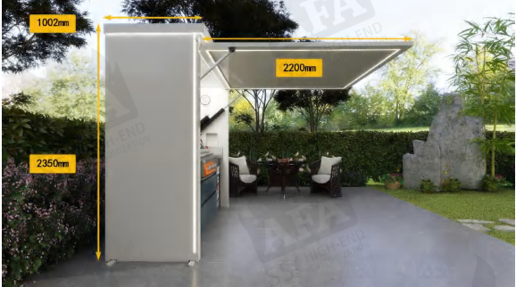 AFA A-Plus Luxury Lift-Up Outdoor Kitchen Pod | 304 Stainless Steel BBQ Station
