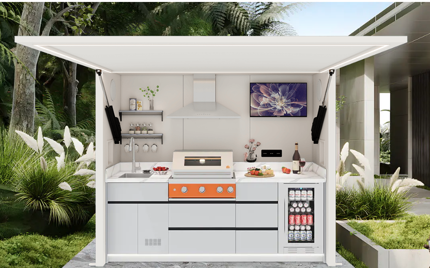 AFA A-Plus Luxury Lift-Up Outdoor Kitchen Pod | 304 Stainless Steel BBQ Station