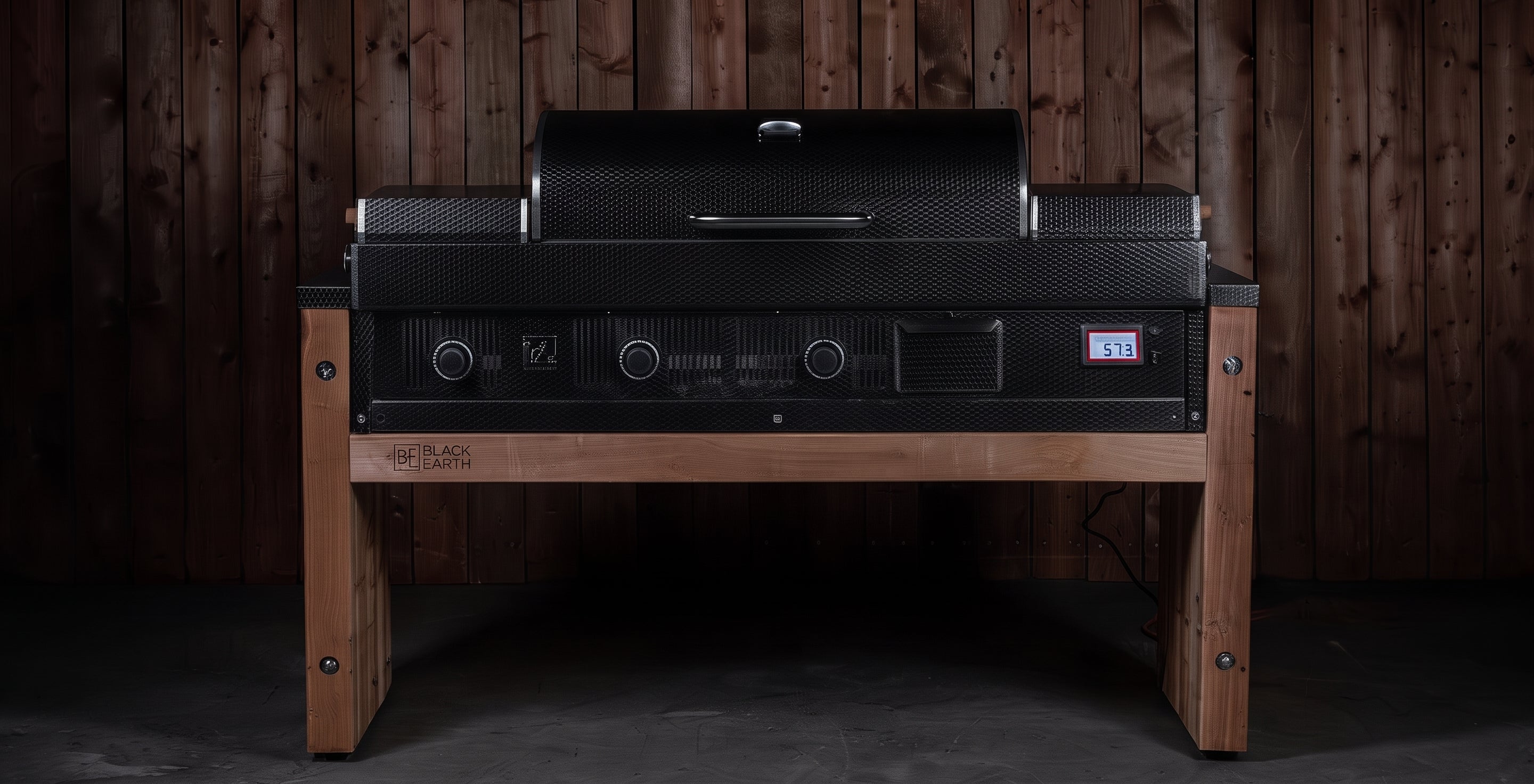Black Earth BUILT-IN Hybrid Grill & Oven | Propane & Wood Pellet Cooker - Majic Backyard