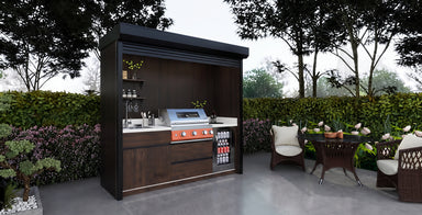 AFA B-Mini Luxury Roller Shutter Outdoor Kitchen Pod | 304 Stainless Steel BBQ Station - Majic Backyard