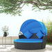 Outsunny 4 Pieces Outdoor Daybed with Retractable Canopy with Cushions and Pillows - Majic Backyard