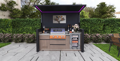 AFA D-Mini Luxury Roller Blind Outdoor Kitchen Pod | 304 Stainless Steel BBQ Station - Majic Backyard