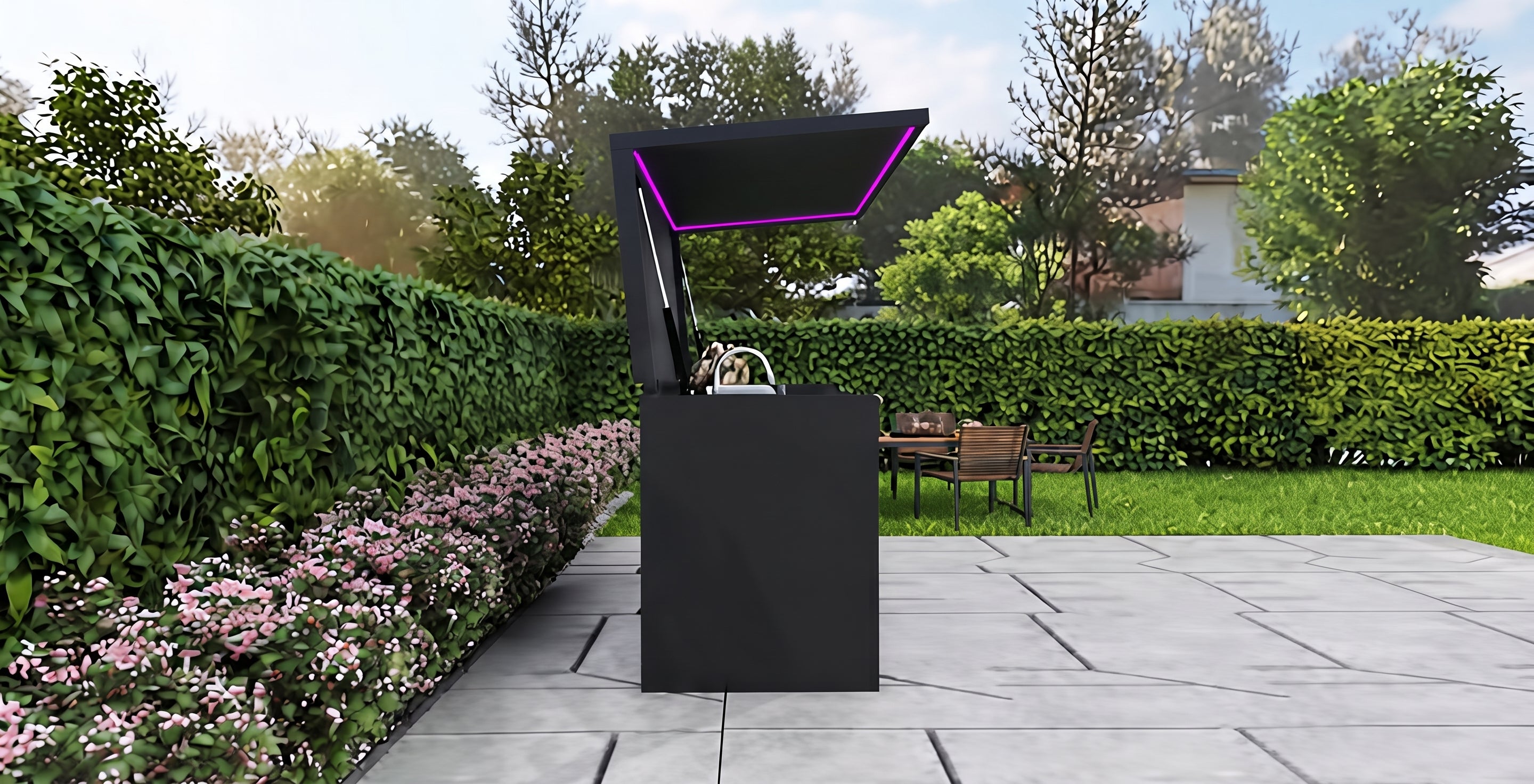 AFA D-Mini Luxury Roller Blind Outdoor Kitchen Pod | 304 Stainless Steel BBQ Station - Majic Backyard