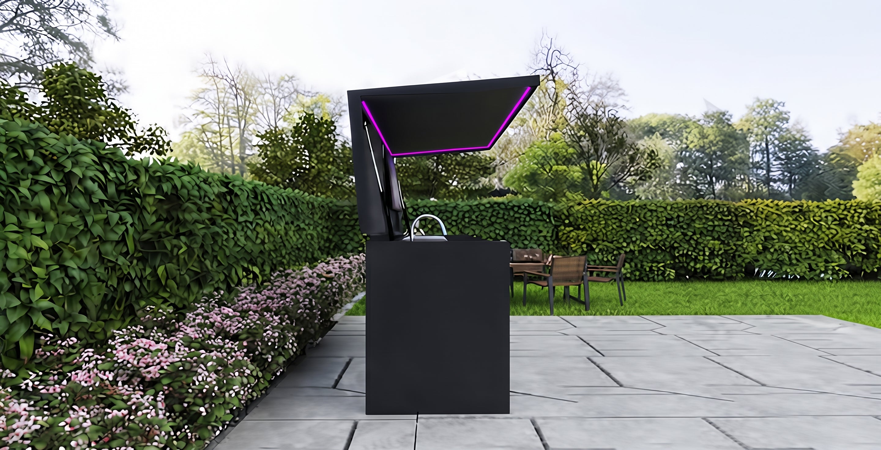 AFA D-Plus Luxury Roller Blind Outdoor Kitchen Pod | 304 Stainless Steel BBQ Station
