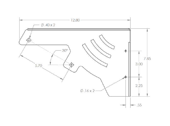 evenTube ETS Ceiling Bracket Kit Combustible 30° for ETS 40, ETS 50 & ETS 60 Heaters - Black