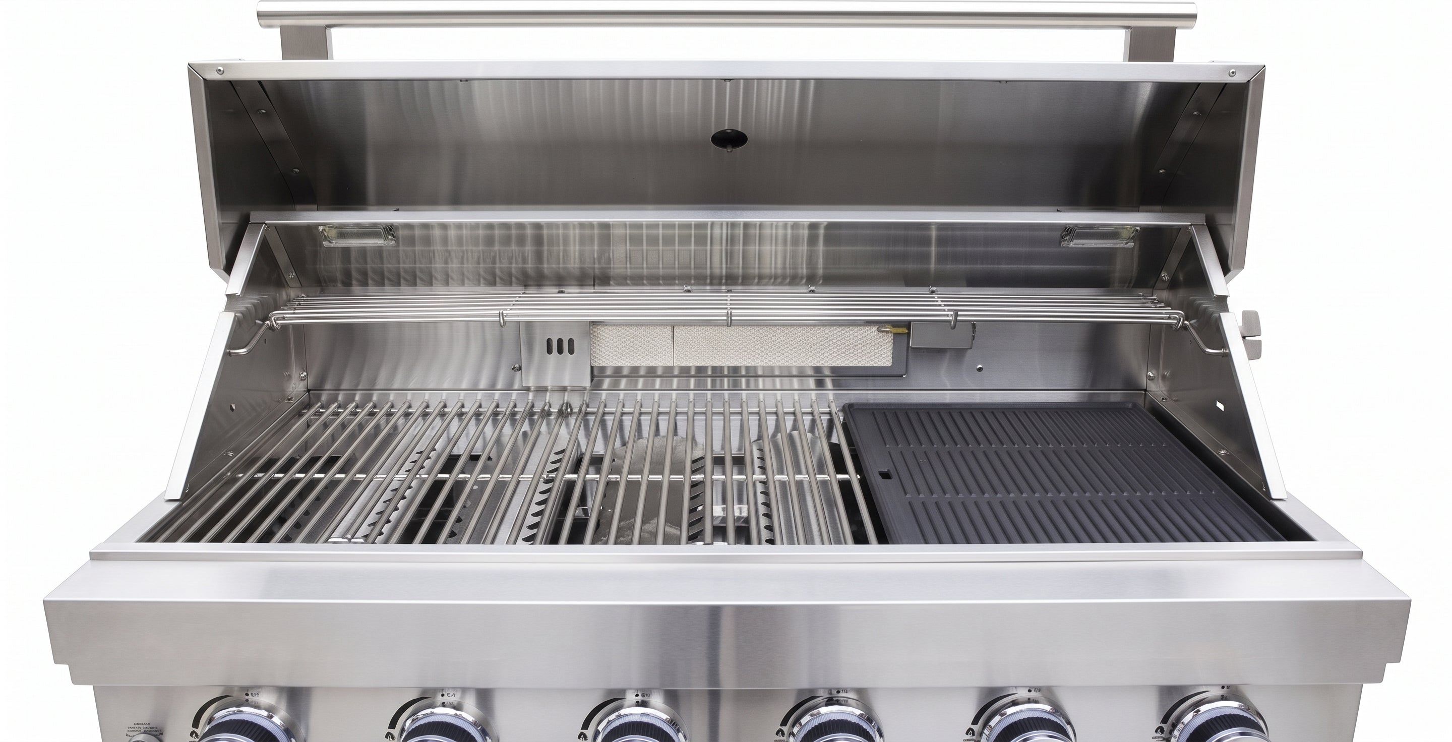 Forno Bulnes 40-Inch BBQ, 95,000 BTU, 5 Burners, Sear & Rotisserie Infrared with Side Burner, Stainless Steel Outdoor Kitchen with 1.8 cu.ft. Beverage Center & Black Granite Countertops