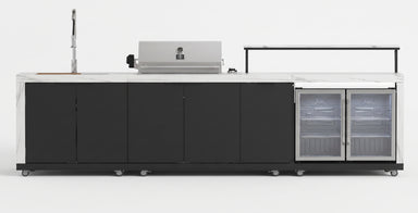 Forno Rimini Outdoor Kitchen: 30" BBQ 62,600 BTU, 4.8 cu.ft. Refrigerators, White Countertops SKU:FODKT2575WHT - Majic Backyard