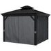 Outsunny 10' x 12' Outdoor Hardtop Gazebo with Galvanized Canopy & Netting Sidewalls for Lawn, Backyard - Majic Backyard