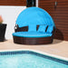 Outsunny 4 Pieces Outdoor Daybed with Retractable Canopy with Cushions and Pillows - Majic Backyard