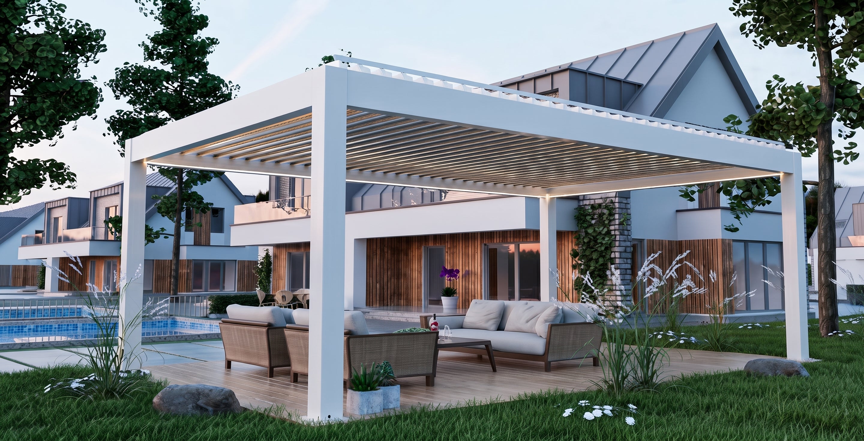 Aluminum Smart Motorized Pergola - Majic Backyard