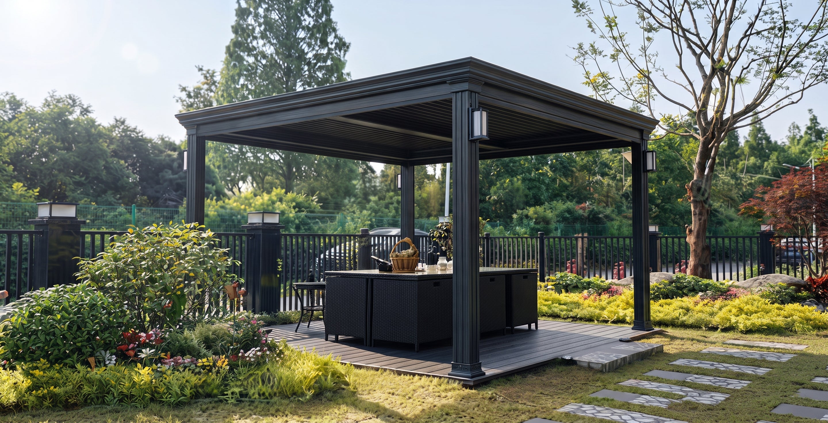 Aluminum Smart Motorized Pergola - Majic Backyard
