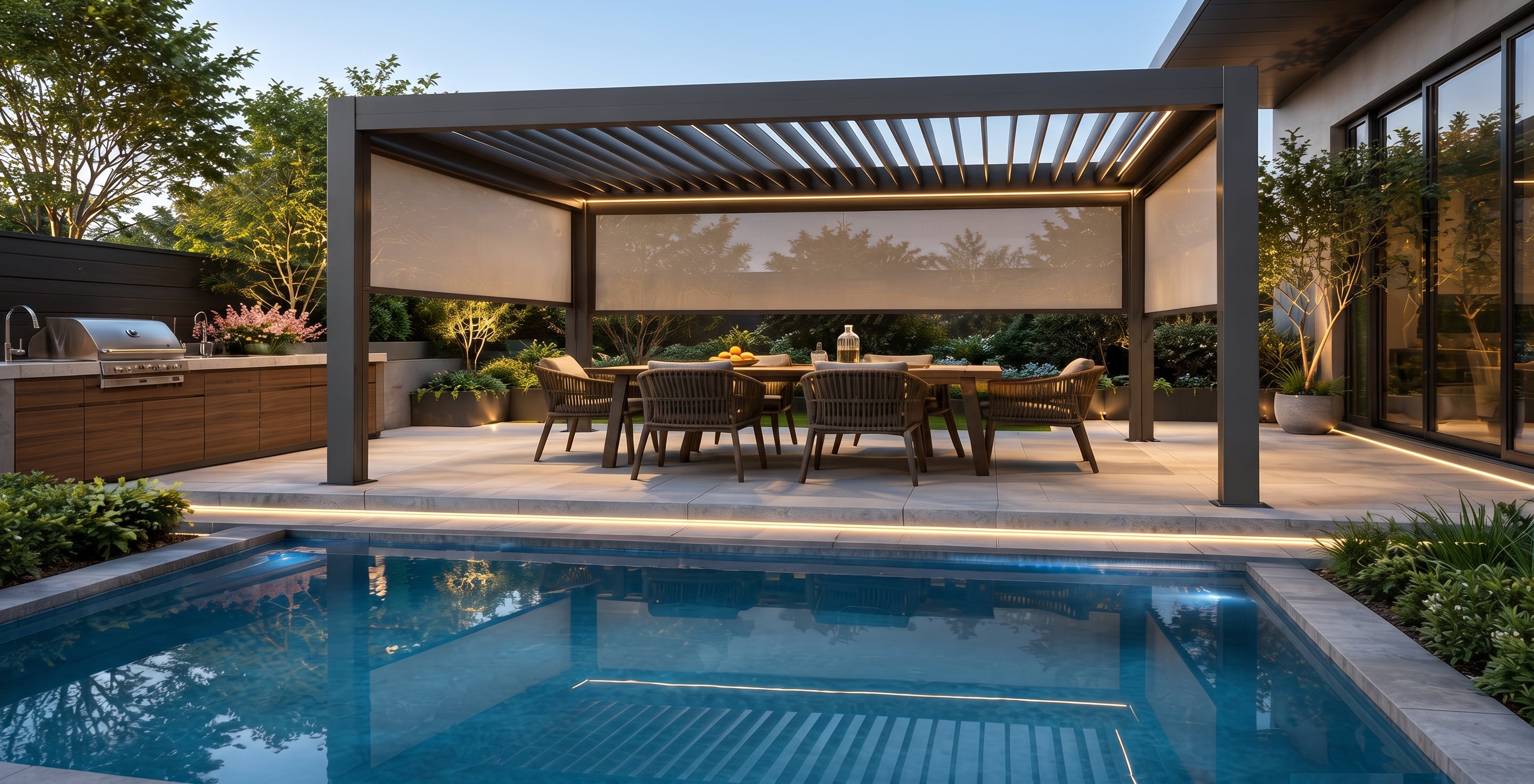 Aluminum Smart Motorized Pergola - Majic Backyard