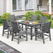 Costway 7 Pieces Patio Dining Set Outdoor HDPE Weather Resistant Table and Chairs Set - Majic Backyard