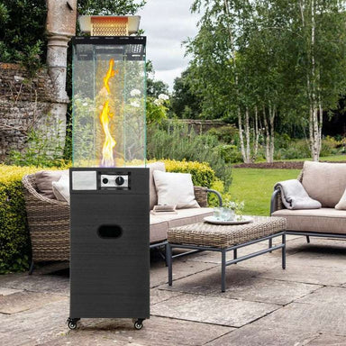 Costway 40000 BTU Patio Heater Outdoor Propane Gas Heater with Cover and Wheels - Majic Backyard